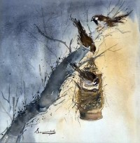 Sumbel Sajid, 14 x 14 inch,  Watercolor on Paper, Cityscape Painting, AC-SUSJ-007
